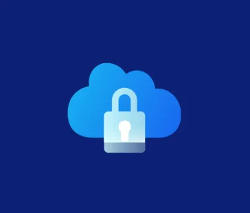 Blaues cloud symbol mit weißem schloss symbolisiert cloud sicherheit